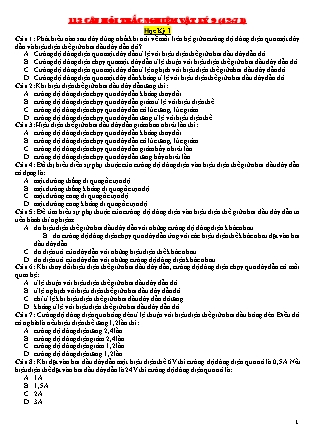 113 câu hỏi trắc nghiệm môn Vật Lý Lớp 9