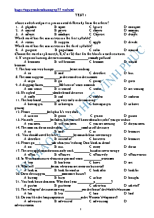 42 đề kiểm tra môn Tiếng Anh vào Lớp 10