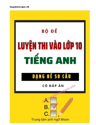 Đề thi tuyển sinh Lớp 10 môn Tiếng Anh