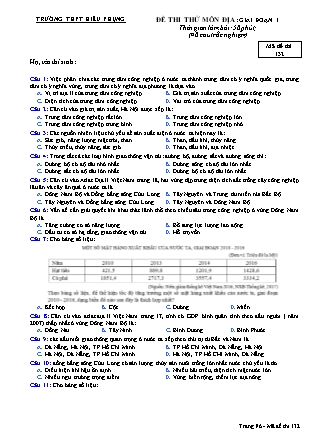 Đề thi thử môn Địa Lý Lớp 12 - Trường THPT Hiếu Phụng