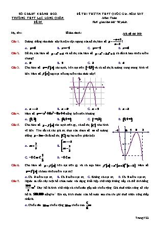 Đề thi thử Tốt nghiệp Trung học phổ thông quốc gia môn Toán Lớp 12 - Năm học 2016-2017 - Trường THPT Lạc Long Quân