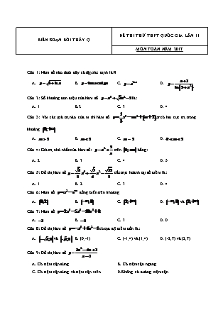 Đề thi thử Trung học phổ thông quốc gia Lần 11 môn Toán học