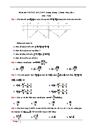 Đề thi thử Trung học phổ thông quốc gia môn Toán - Đề số 10 - Năm học 2016-2017 (Kèm đáp án)