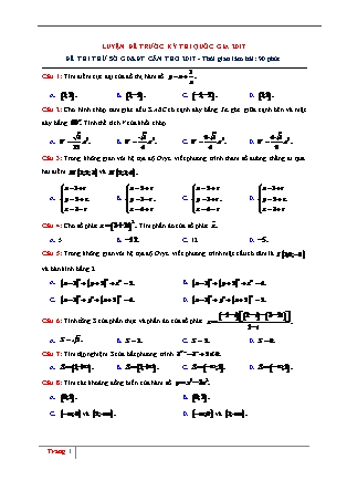 Đề thi thử Trung học phổ thông quốc gia môn Toán - Đề số 11 (Kèm đáp án)