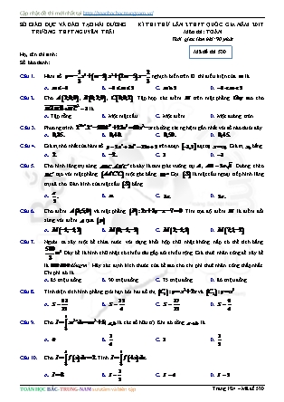 Đề thi thử Trung học phổ thông quốc gia môn Toán - Đề số 13 (Kèm đáp án)