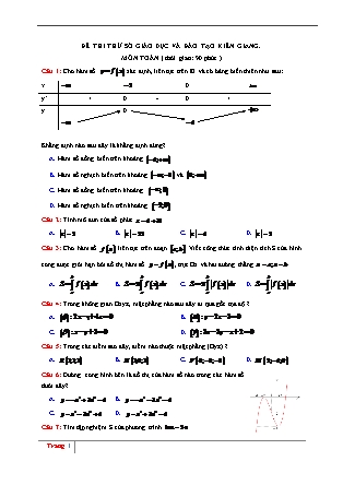 Đề thi thử Trung học phổ thông quốc gia môn Toán - Đề số 16 (Kèm đáp án)