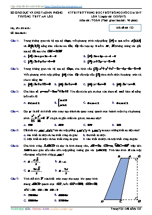 Đề thi thử Trung học phổ thông quốc gia môn Toán - Đề số 23 (Kèm đáp án)