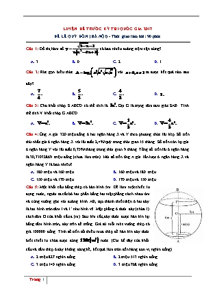 Đề thi thử Trung học phổ thông quốc gia môn Toán - Đề số 24 (Kèm đáp án)