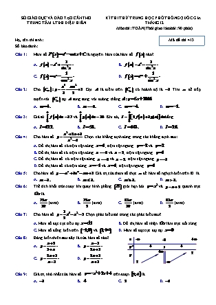 Đề thi thử Trung học phổ thông quốc gia môn Toán - Đề số 25 (Kèm đáp án)