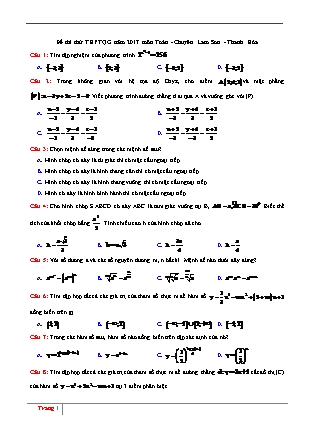 Đề thi thử Trung học phổ thông quốc gia môn Toán - Đề số 29 (Kèm đáp án)