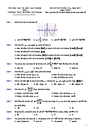 Đề thi thử Trung học phổ thông quốc gia môn Toán - Đề số 3 (Kèm đáp án)