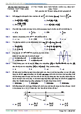 Đề thi thử Trung học phổ thông quốc gia môn Toán - Đề số 5 (Kèm đáp án)