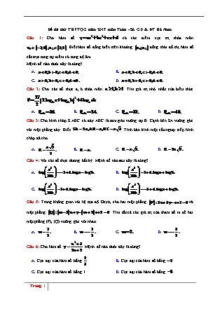 Đề thi thử Trung học phổ thông quốc gia môn Toán - Đề số 5 - Năm học 2016-2017 (Kèm đáp án)