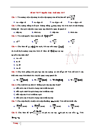 Đề thi thử Trung học phổ thông quốc gia môn Toán học - Đề số 15 - Năm học 2016-2017 (Kèm đáp án)