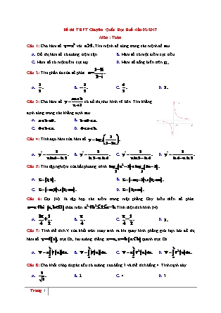 Đề thi thử Trung học phổ thông quốc gia môn Toán học - Đề số 21 - Năm học 2016-2017 (Kèm đáp án)