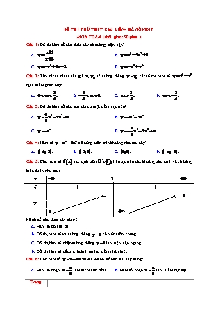 Đề thi thử Trung học phổ thông quốc gia môn Toán học - Đề số 22 - Năm học 2016-2017 (Kèm đáp án)