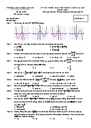 Đề thi thử Trung học phổ thông quốc gia môn Toán học - Đề số 24 - Năm học 2016-2017 (Kèm đáp án)