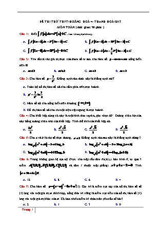 Đề thi thử Trung học phổ thông quốc gia môn Toán học - Đề số 36 - Năm học 2016-2017 (Kèm đáp án)