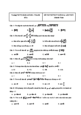 Đề thi thử Trung học phổ thông quốc gia môn Toán học - Đề số 45 - Năm học 2016-2017 (Kèm đáp án)