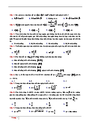 Đề thi thử Trung học phổ thông quốc gia môn Toán học - Đề số 5 - Năm học 2016-2017 (Kèm đáp án)
