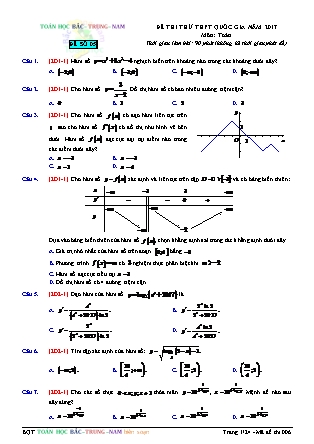Đề thi thử Trung học phổ thông quốc gia môn Toán Khối 12 - Đề số 5