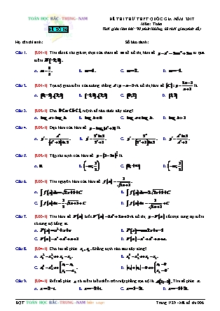 Đề thi thử Trung học phổ thông quốc gia môn Toán Khối 12 - Đề số 6