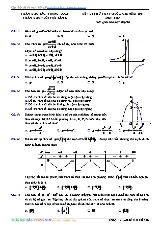 Đề thi thử Trung học phổ thông quốc gia môn Toán Lớp 12 - Đề số 2