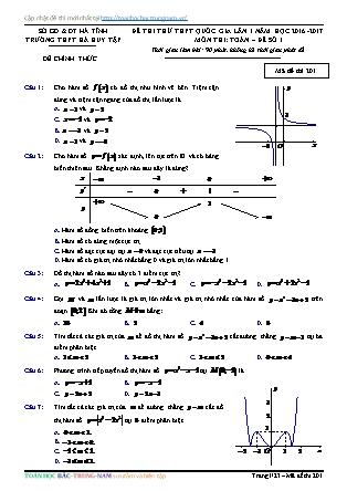 Đề thi thử Trung học phổ thông quốc gia môn Toán Lớp 12 - Đề số 1 - Năm học 2016-2017 - Trường THPT Hà Huy Tập