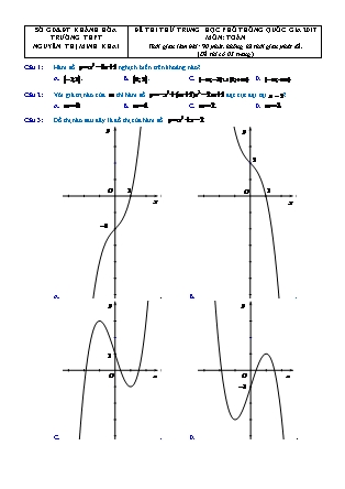 Đề thi thử Trung học phổ thông quốc gia môn Toán Lớp 12 - Trường THPT Nguyễn Thị Minh Khai