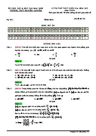 Đề thi thử Trung học phổ thông Quốc gia môn Toán Lớp 12 - Trường THPT Nguyễn Khuyến