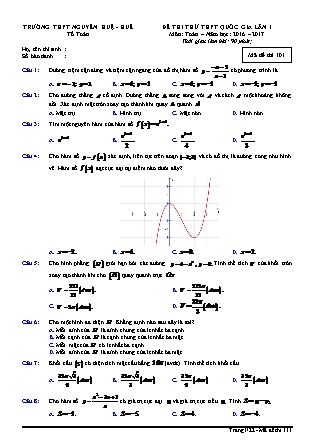 Đề thi thử Trung học phổ thông Quốc gia môn Toán - Mã đề thi 101 - Năm học 2016-2017 - Trường THPT Nguyễn Huệ