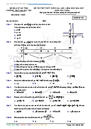 Đề thi thử Trung học phổ thông quốc gia môn Toán - Năm học 2016-2017 - Trường THPT Hà Huy Tập