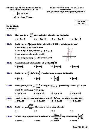 Đề thi thử Trung học phổ thông quốc gia môn Toán - Trường THPT Hoàng Văn Thụ