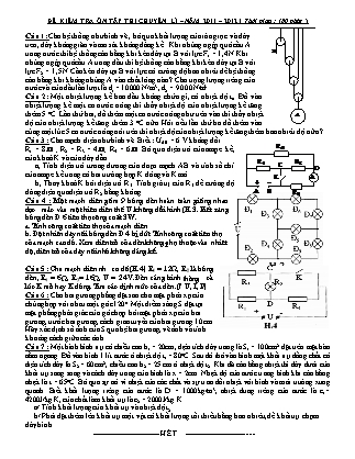 Đề kiểm tra Ôn tập môn Vật Lý Lớp 9 - Năm hoc 2011-2012