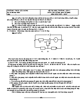 Đề thi chọn học sinh giỏi môn Vật Lý Lớp 9 - Năm học 2014-2015 - Trường THCS Lộc Hưng