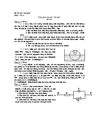 Đề thi học sinh giỏi môn Vật Lý Lớp 9 (Bản đẹp)