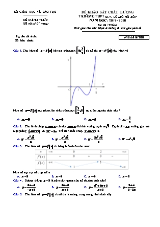 Đề khảo sát chất lượng môn Toán Lớp 12 - Đề số 1 - Năm học 2019-2020