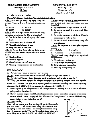 Đề Kiểm tra môn Vật Lý Khối 8 - Học kì 2 - Năm học 2017-2018 - Trường THCS Thượng Thanh