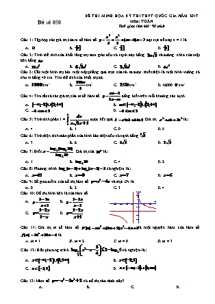 Đề thi minh học kì thi Trung học phổ thông quốc gia môn Toán - Đề số 5 (Kèm đáp án)