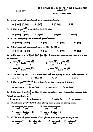 Đề thi minh học kì thi Trung học phổ thông quốc gia môn Toán Lớp 12 - Đề số 97 - Sở Giáo dục và đào tạo Hà Tĩnh