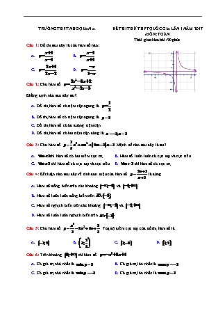 Đề thi thử Tốt nghiệp Trung học phổ thông Lần 1 môn Toán Lớp 12 - Năm học 2016-2017 - Trường THPT Nho Quan