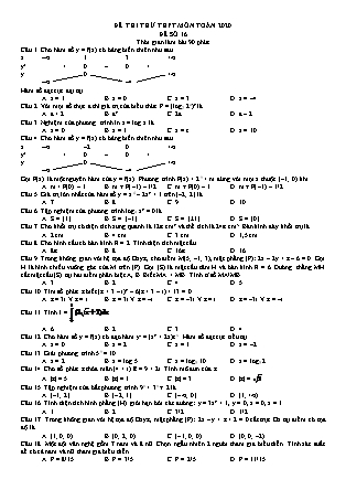 Đề thi thử tốt nghiệp Trung học phổ thông môn Toán Lớp 12 - Đề số 16 - Năm học 2019-2020