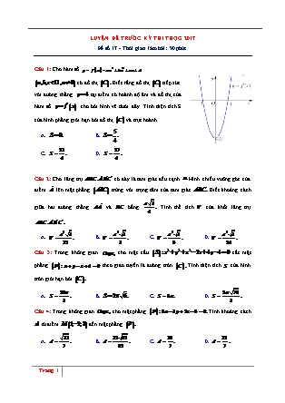 Đề thi thử Trung học phổ thông Lần 1 môn Toán Lớp 12 - Đề số 17 - Năm học 2016-2017 - Trường THPT Lam Kinh