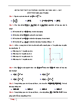 Đề thi thử Trung học phổ thông Lần 1 môn Toán Lớp 12 - Năm học 2016-2017 - Trường chuyên Đại học Vinh