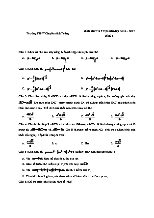 Đề thi thử Trung học phổ thông quốc gia môn Toán học - Đề số 2 - Năm học 2016-2017 - Trường THPT Chuyên Mặt Trăng