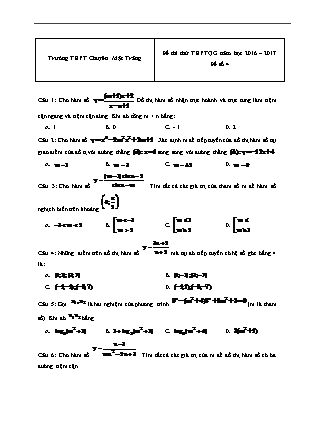 Đề thi thử Trung học phổ thông quốc gia môn Toán học - Đề số 4 - Năm học 2016-2017 - Trường THPT Chuyên Mặt Trăng