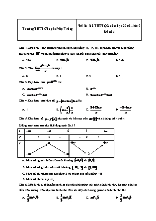 Đề thi thử Trung học phổ thông quốc gia môn Toán học - Đề số 6 - Năm học 2016-2017 - Trường THPT Chuyên Mặt Trăng
