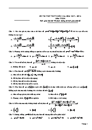 Đề thi thử Trung học phổ thông quốc gia môn Toán học Lớp 12 - Đề số 24 (Kèm đáp án)