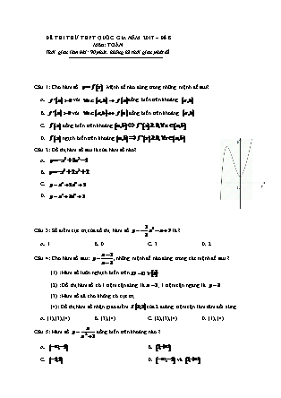 Đề thi thử Trung học phổ thông quốc gia môn Toán học Lớp 12 - Đề số 8 (Kèm đáp án)