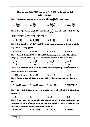 Đề thi thử Trung học phổ thông quốc gia môn Toán Lớp 12 - Trường THPT Chuyên quốc học Huế